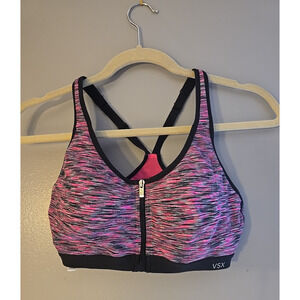 Victoria's Secret VSX Knockout Pink Front Closure Racerback Sports Bra Size 34C